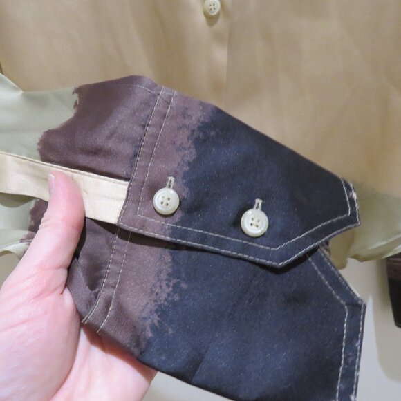 NANUSHKA Mandine Satin Shirt Watercolor Neutral Medium Minimalist Old Money - Picture 6 of 16